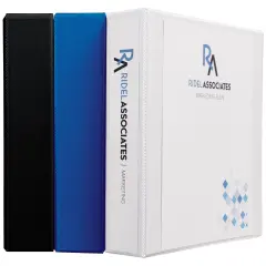 Avery Durable View 3 Ring Binders, 1.5 Inch Slant Rings, 375-Sheet Capacity, DuraHinge, 2.1 Inch Wide Spine, Colors Received Will Vary: Black, Bright Blue, or White, 1 Binder (17028)
