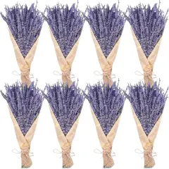 8 Bundles Dried Lavender Bundles, Natural Dried Lavender Flowers 1200 Stems 16&ldquo; for Home Weeding Decoration Flower Arrangements Photo Props Home Decor