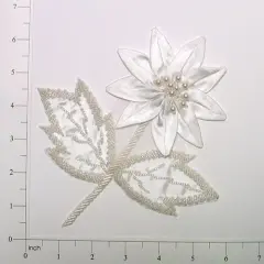 Delicate Edelweiss Applique/Patch White AB