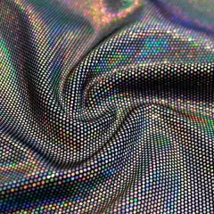 Legacy Foiled Stretch Velvet Fabric Black/Silver