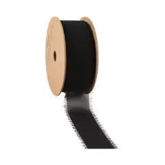 LaRibbons 1 1/2" Frayed Edge Chiffon Ribbon | 10 Yard Roll Black
