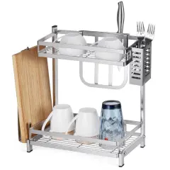 2-Tier Spices Kitchen Utensils Standing Storage Rack Jars Bottles Cup Rack Home Storage Rack