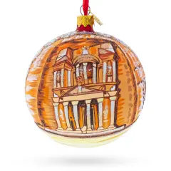 Petra, Jordan Glass Ball Christmas Ornament 4 Inches