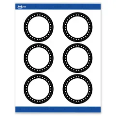 Avery Printable Round Labels, Black and White Polka Dots, 3" Diameter, Matte White Round Labels, Permanent, Laser/Inkjet, 60ct, Great for Product Labels