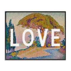 Stupell Industries Impressionist Love over Landscape Framed Giclee Wall Art Design by Daphne Polselli