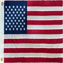 American Flag 12X18 Inches,USA Embroidered Star Stripe | 4-Ply Stitching Reinforcement | Two Brass Grommets Heavy Duty Nylon Samll US Whips Flags For Boat Marine Car Oustside Utv Atv