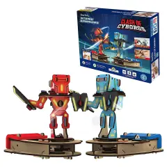 Smartivity: Steam Warriors - Clash of Cyborgs Toy - DIY 2 Player Battle Game, Build Your Wooden Toy Fighter Figures, Play-Learn, STEM Science, Kids 6+