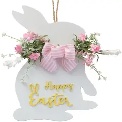 18" Easter Bunny Wreath &ndash; Spring Front Door & Farmhouse Decor