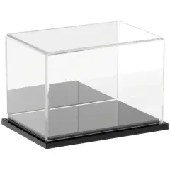 Plymor Clear Acrylic Display Case, 6" x 4" x 4" Black (Mirrored)