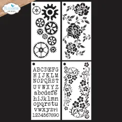 Elizabeth Craft Stencils 4/Pkg-Journal Stencils 8