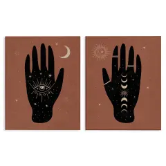 Stupell Industries All Seeing Mystical Hands 2pc Canvas Wall Art Set Design by Nina Blue