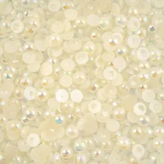 Crystal Lane DIY SS20(5mm) Plastic Pearl Flatback Rhinestones, 575pcs White AB