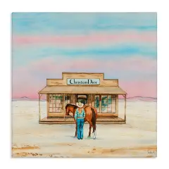 Stupell Industries Cowgirl & Horse Shopping Canvas Wall Art Design by Amanda Greenwood