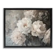 Stupell Industries White Florals Vintage Floater Framed Canvas Wall Art Design by Petal Prints Design