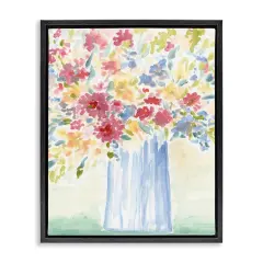 Stupell Industries Soft Blossoms Bouquet Floater Framed Canvas Wall Art Design by June Erica Vess 
