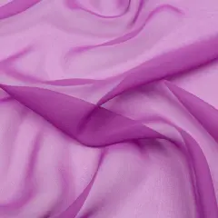 1 Yard Bright Purple Silk Chiffon Premium Solid Sheer Lightweight Fabric 44 Inch Width