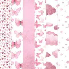PINK COLORWAYS PATTERN II 12 X12 SCRAPBOOK PAPER SET