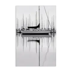 Stupell Industries Monochrome Boat Harbor Canvas Wall Art Design by Nicholas Bell