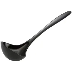 Hutzler 11-Inch Melamine Soup Ladle, BPA Free and Heat Resistant Serving Spoon Black