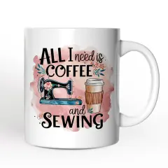 Coffee and Sewing Mug, Seamstress Gift