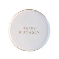 WHITE & GOLD SIGNATURE HAPPY BIRTHDAY SMALL PLATES