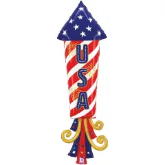 Betallic 47 Inch USA Patriotic Firework Foil Balloon Large Party Decoration Patriotic Theme
