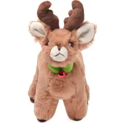 Bearington Jolly Reindeer Stuffed Animal, 8.27 Inch Christmas Stuffed Reindeer Plush, Ideal Small Christmas Stuffed Animals Gift for Toddlers, Kids & Teens, For Ages 3-14 Brown