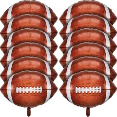Football Balloons Football Rugby Shaped Aluminum Foil Balloons for Sport Themed Rugby Birthday Party Decor, 26 Inch(12 Pieces)