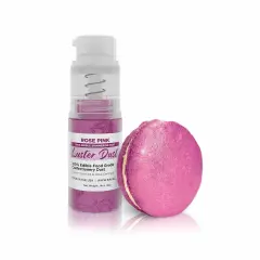 Bakell - Rose Pink Luster Dust (4g, 1x Pump) Edible Vegan Dust & Paint for Baking, Desserts and Beverages
