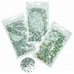 16000PCS AB Crystal Resin Rhinestones for Crafts Crystal White AB Flatback Resin Rhinestone 3mm 4mm 5mm Non-Hotfix Stones Diamonds Crystals Gems