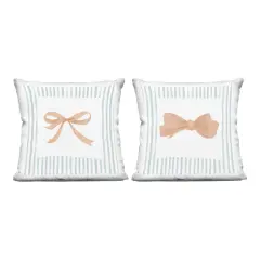 Stupell Industries Striped Border Bow 2 Piece Decorative Printed Throw Pillow Set design by PATRICIA PINTO, 18 x 7 x 18
