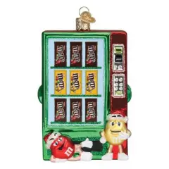 Old World Christmas 4.75 In M&M's Vending Machine Tree Ornament , Plain And Peanut Candies Ornament Multicolored