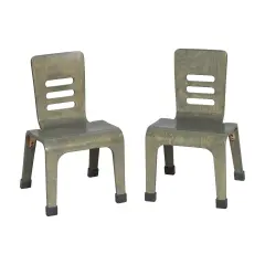 Bentwood Chair, 12in Seat Height, Stackable Seats, 2-Pack Grey Wash