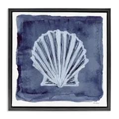 Stupell Industries Clam Shell Impression Framed Floater Canvas Wall Art Design by Patti Bishop
