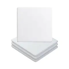 Craft Express 4 Pack Square Marble Sublimation Coasters &ndash; 4"x4" White Stone Blanks