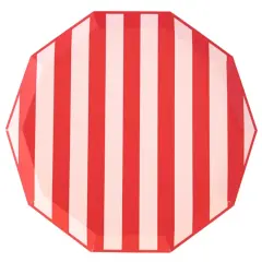 PINK & RED SIGNATURE CABANA STRIPE PLATES