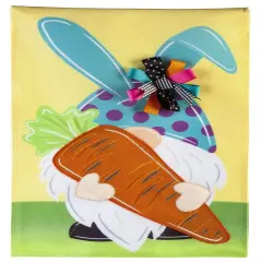 Gnome Bunny Easter Garden Flag 2 Sided Burlap