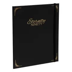 New York Central Eternity Ninety Flat Book - 8x10" Sketch Watercolor Journal - Black Soft Paperback Cover - Watercolor Sketchbook Journal w/ Elastic Band,10 Sheets 100% Cotton, 90 lb Cold-Pressed
