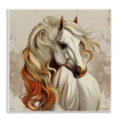 Stupell Industries Elegant Wavy Horse Mane Wall Plaque Art Design by Lazar Studio