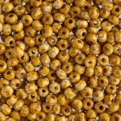 John Bead 6/0 Opaque Czech Glass Seed Beads, 100g Speckled YL Brown