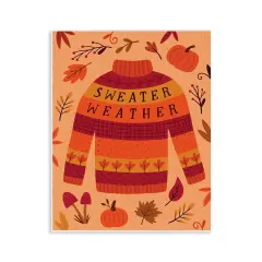 Stupell Industries Sweater Weather Cozy Fall Wall Plaque Art Design by Nina Seven