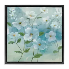 Stupell Industries Bountiful White Flowers Framed Floater Canvas Wall Art Design by Nan