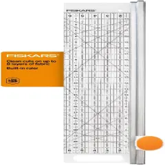 Rotary Cutter and Ruler Combo - 24"L x 6"W Fabric Cutter with Gridlines - Craft Supplies - Gray - Clear