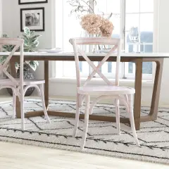 Emma and Oliver 2-pack X-Back Chair Lime Wash