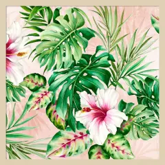 Hot Tropical Floral by Alex Black Wood Framed Wall Art Print