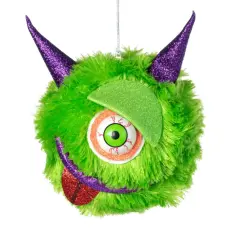7" Furry Monster Ornament: Green