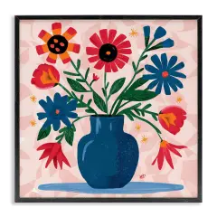 Stupell Industries Vibrant Mixed Flowers Framed Giclee Wall Art Design by LSR Design Studio