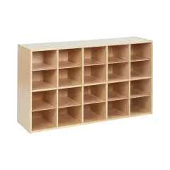 Streamline 20 Cubby Tray Storage Cabinet, 4x5 Natural
