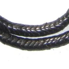 The Bead Chest Vintage Czech Snake Beads - Full Strand of Interlocking Glass Vertebrae Beads (Black, Small)