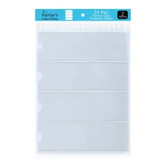 HG Art Concepts Painters Color Diary Swatch Card Protector Sleeves - Pack of 2, Size 24, 4 Card Pockets Per Sleeve, Clear Polypropylene, Fit Size 24 Swatches